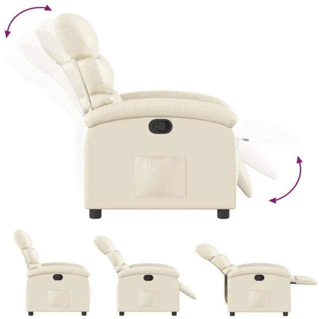 Fauteuil inclinable en similicuir crème