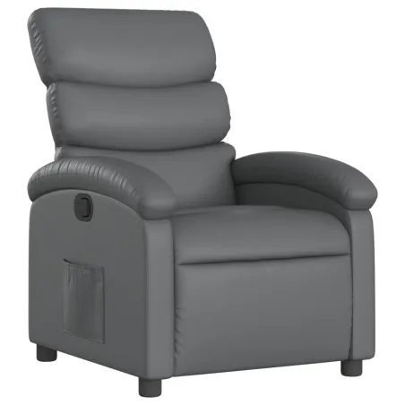 Fauteuil inclinable gris similicuir