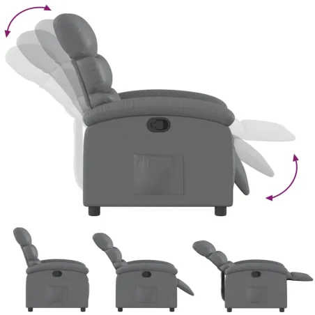 Fauteuil inclinable gris similicuir