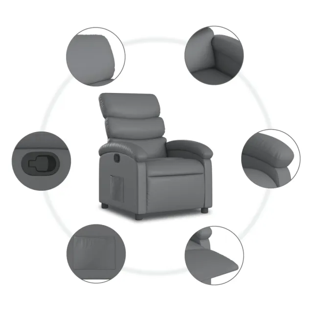 Fauteuil inclinable gris similicuir