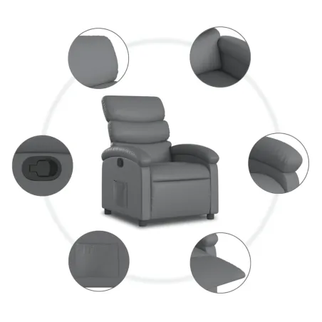 Fauteuil inclinable gris similicuir