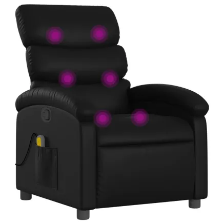 Fauteuil de massage inclinable noir similicuir 2