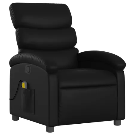 Fauteuil de massage inclinable noir similicuir