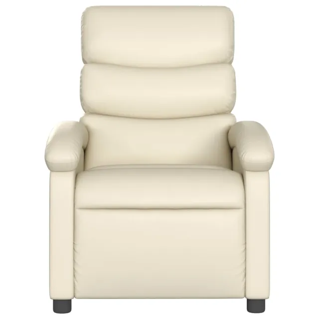Fauteuil de massage inclinable crème similicuir
