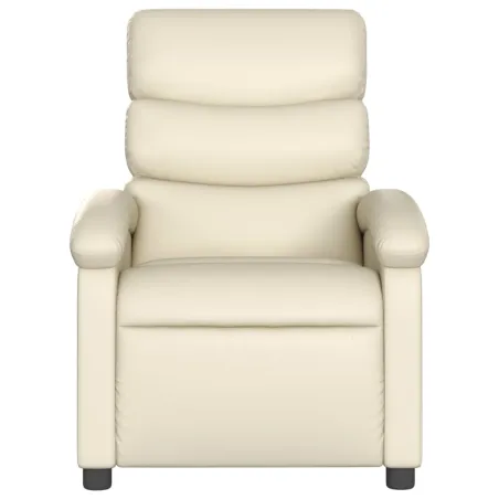 Fauteuil de massage inclinable crème similicuir