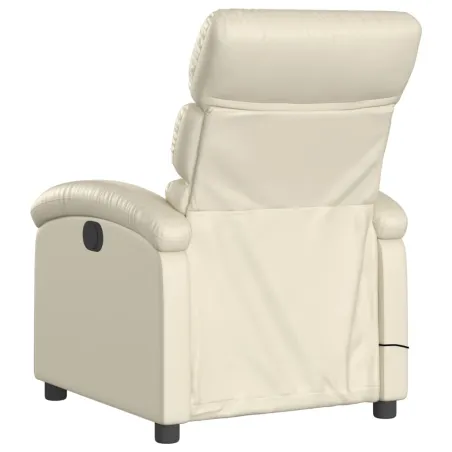 Fauteuil de massage inclinable crème similicuir