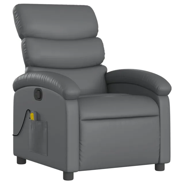 Fauteuil de massage inclinable gris similicuir