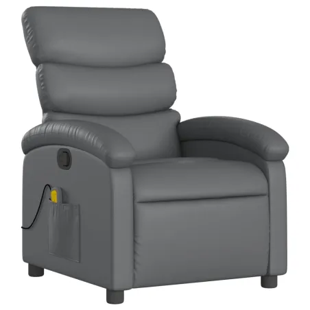 Fauteuil de massage inclinable gris similicuir