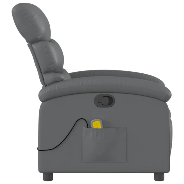 Fauteuil de massage inclinable gris similicuir