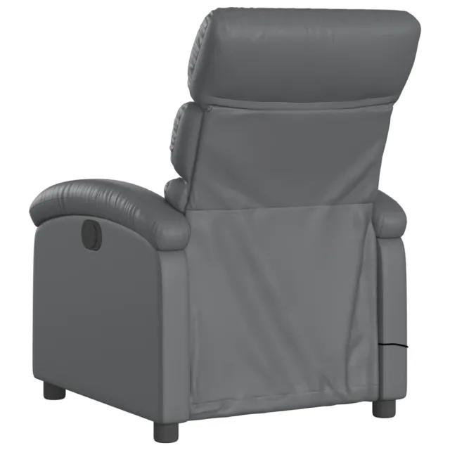 Fauteuil de massage inclinable gris similicuir