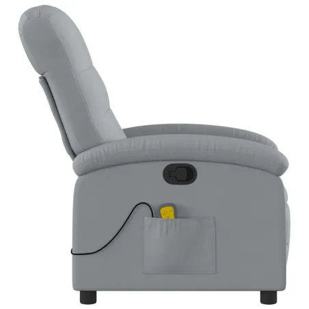 Fauteuil inclinable de massage gris clair tissu