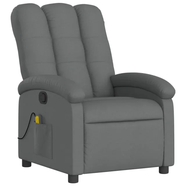 Fauteuil inclinable de massage gris foncé tissu