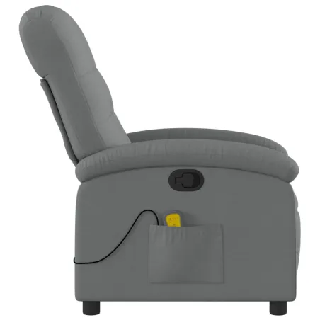 Fauteuil inclinable de massage gris foncé tissu