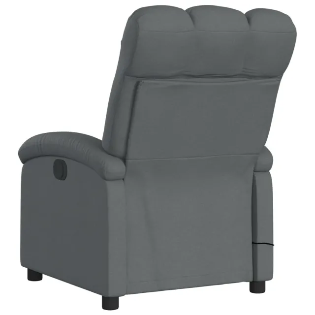 Fauteuil inclinable de massage gris foncé tissu