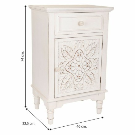 Mesita de Noche Alexandra House Living Blanco 32 x 74 x 46 cm 2