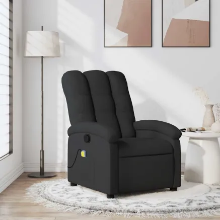 Fauteuil inclinable de massage noir tissu