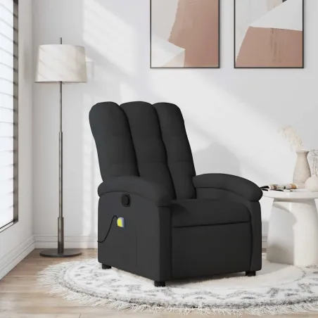 Fauteuil inclinable de massage noir tissu