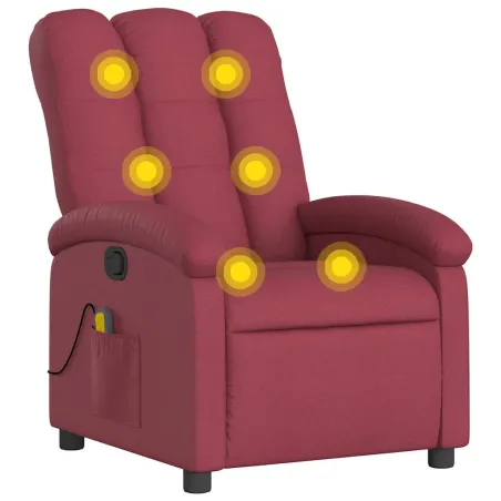 Fauteuil de massage inclinable rouge bordeaux tissu