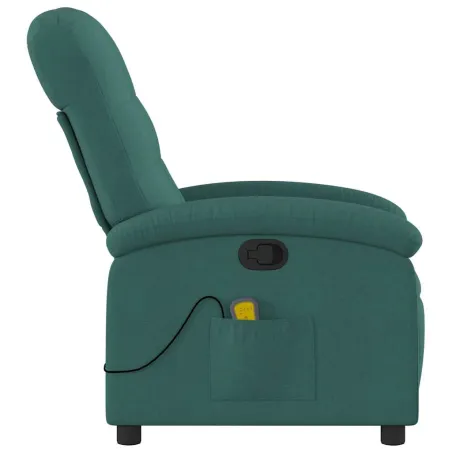 Fauteuil inclinable de massage vert foncé tissu