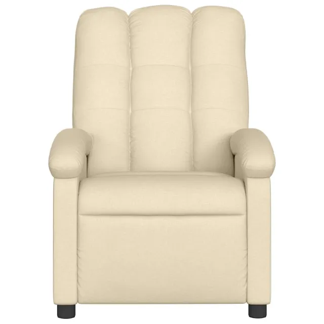 Fauteuil inclinable de massage crème tissu