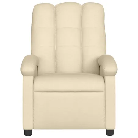 Fauteuil inclinable de massage crème tissu