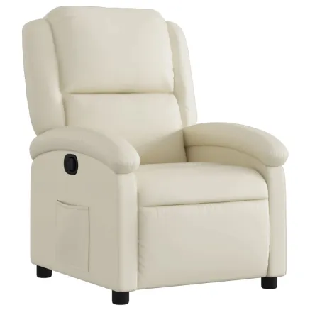 Fauteuil inclinable crème similicuir 2