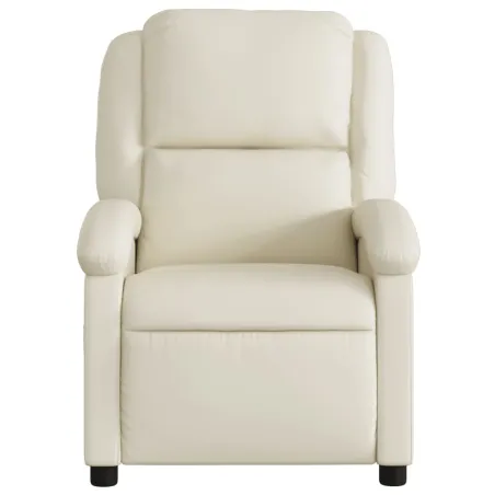 Fauteuil inclinable crème similicuir