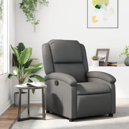 Fauteuil inclinable gris similicuir