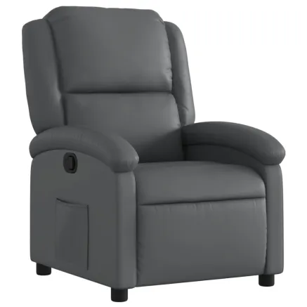 Fauteuil inclinable gris similicuir 2