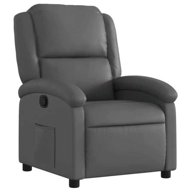 Fauteuil inclinable gris similicuir