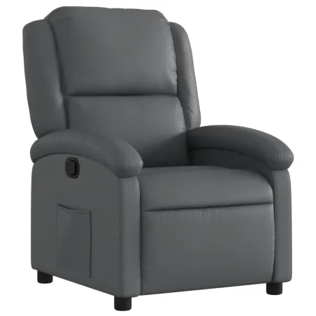 Fauteuil inclinable gris similicuir