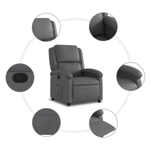 Fauteuil inclinable gris similicuir