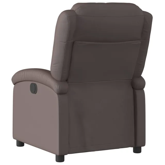 Fauteuil inclinable marron foncé cuir véritable