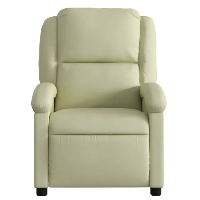 Fauteuil inclinable crème cuir véritable