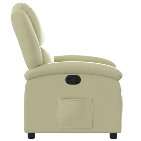Fauteuil inclinable crème cuir véritable