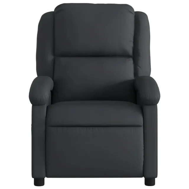 Fauteuil de massage inclinable noir cuir véritable