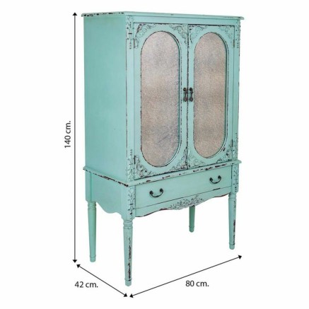 Armoire Alexandra House Living Bleu verre Bois d'épicéa Bois MDF 42 2