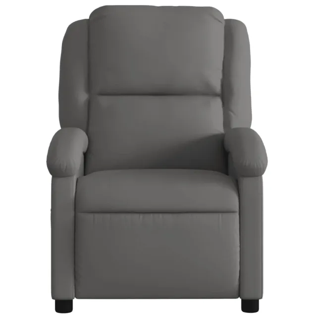 Fauteuil de massage inclinable gris cuir véritable