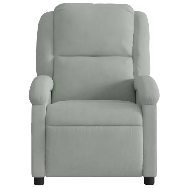 Fauteuil inclinable de massage gris clair velours