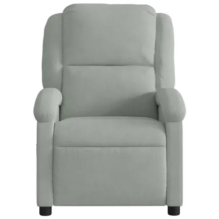 Fauteuil inclinable de massage gris clair velours