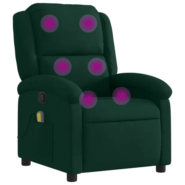 Fauteuil inclinable de massage vert foncé velours