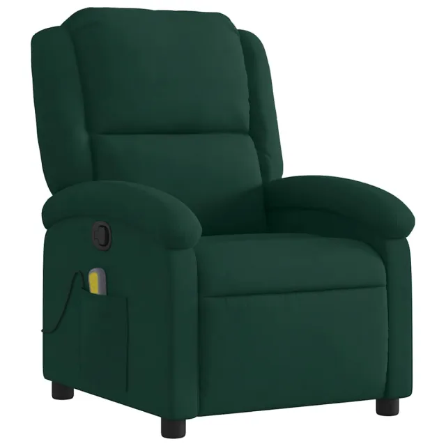 Fauteuil inclinable de massage vert foncé velours