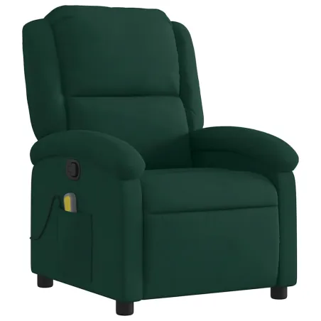 Fauteuil inclinable de massage vert foncé velours
