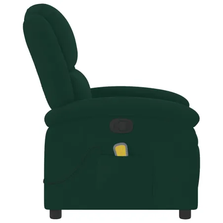 Fauteuil inclinable de massage vert foncé velours