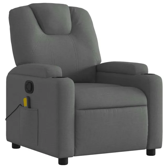 Fauteuil inclinable de massage gris foncé tissu