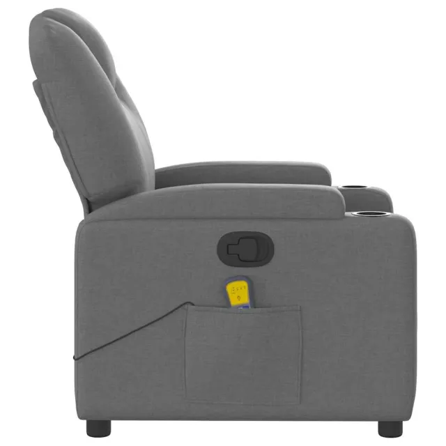 Fauteuil inclinable de massage gris foncé tissu