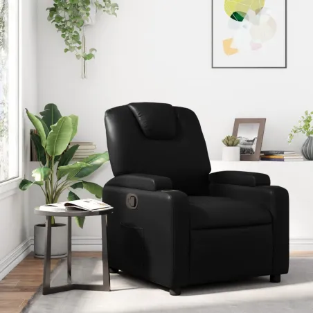 Fauteuil inclinable noir similicuir