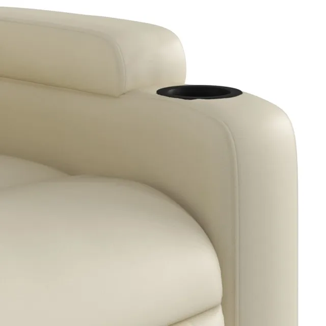 Fauteuil inclinable en similicuir crème