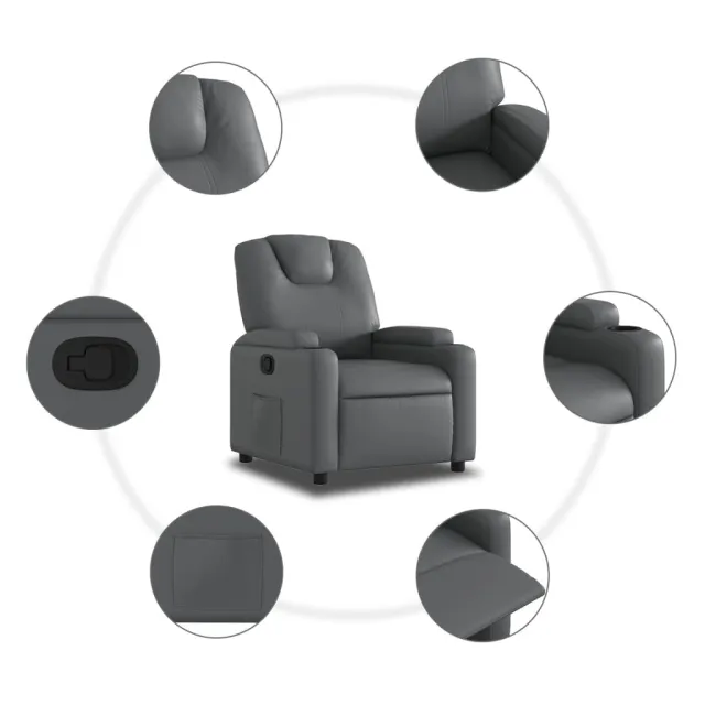 Fauteuil inclinable gris similicuir