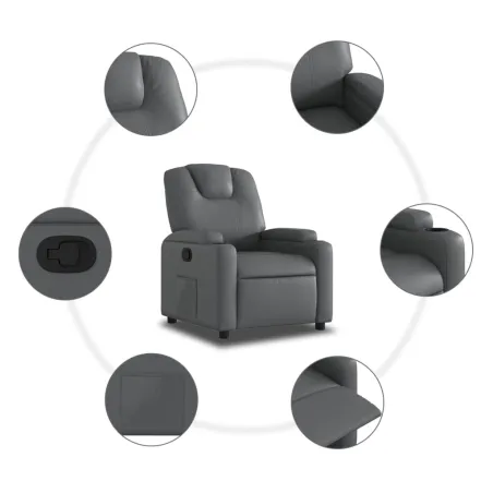 Fauteuil inclinable gris similicuir